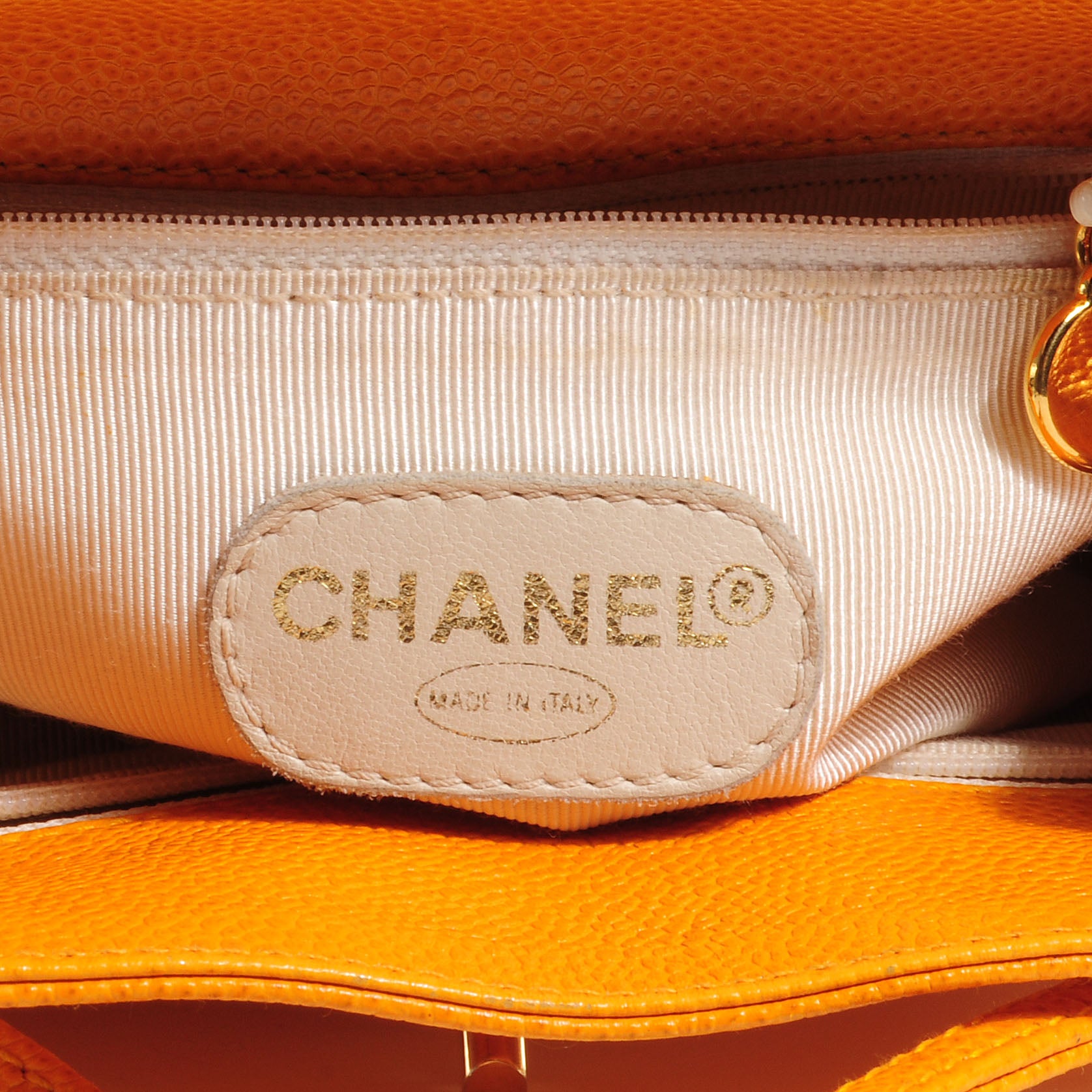 Chanel Caviar Drawstring Backpack Bag Mango 6 of 7