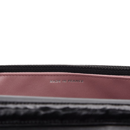 Chanel Lambskin Camellia Embossed Wallet on Chain WOC Black 9 of 12