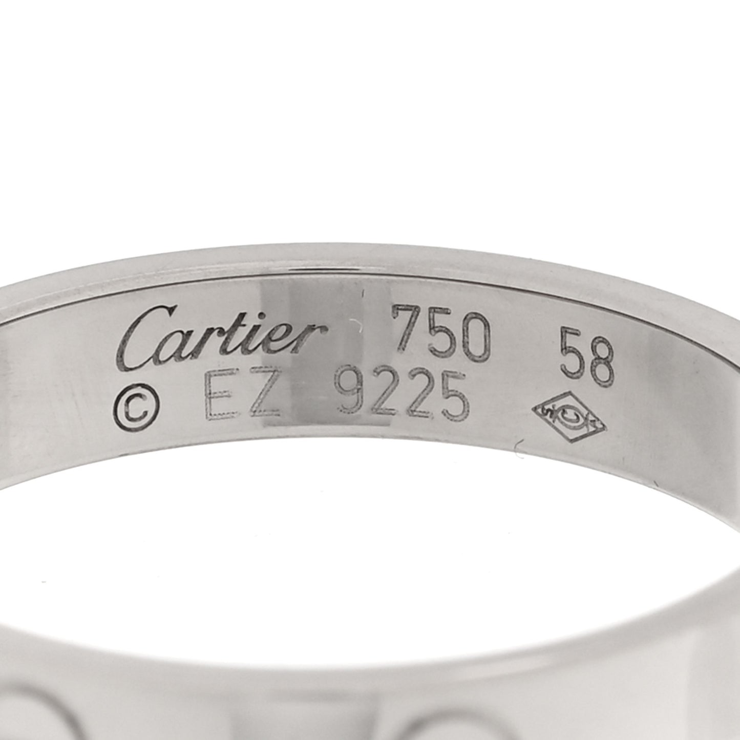 18K White Gold 4mm LOVE Wedding Band Ring 58 8.5