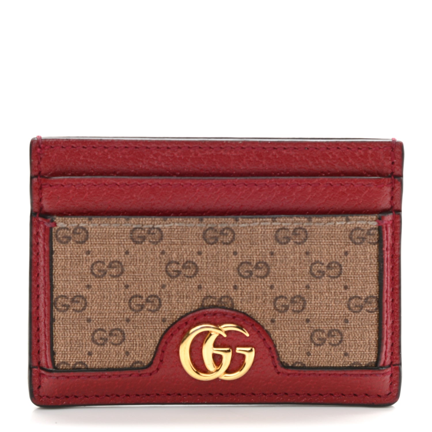 Gucci X DORAEMON Mini Vintage GG Supreme Monogram Card Holder Beige Cherry Red 1 of 7