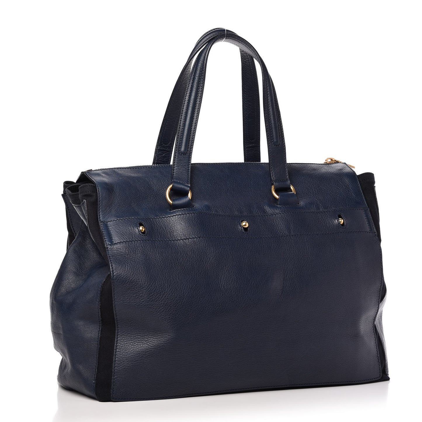 Calfskin Canvas Large Muse Two Navy
