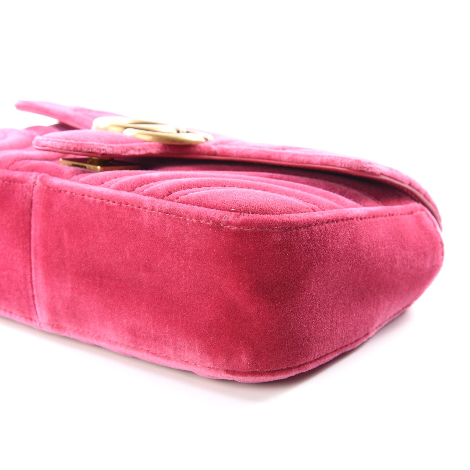 Gucci Velvet Matelasse Mini GG Marmont Shoulder Bag Light Raspberry Rose 6 of 10