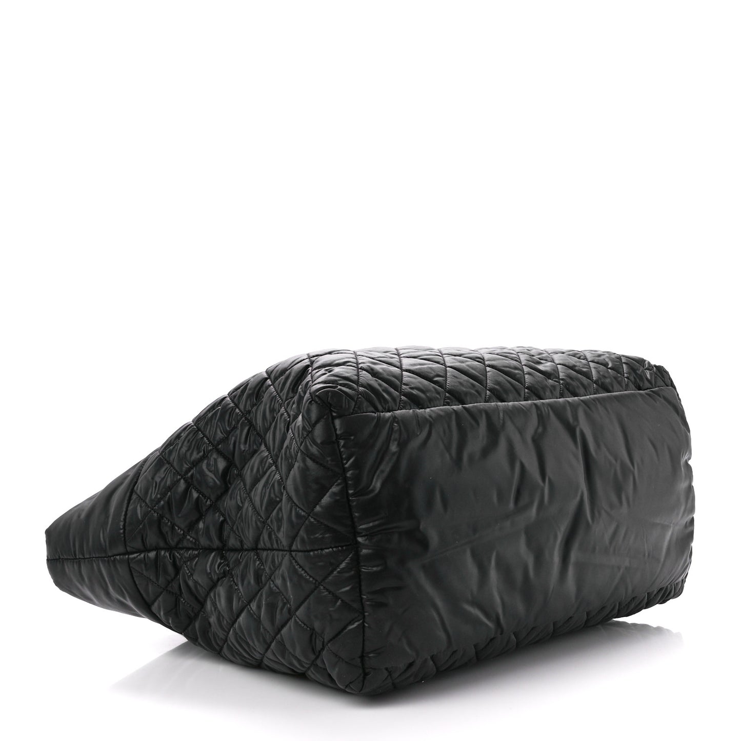 Nylon Quilted Large Coco Cocoon Tote Black