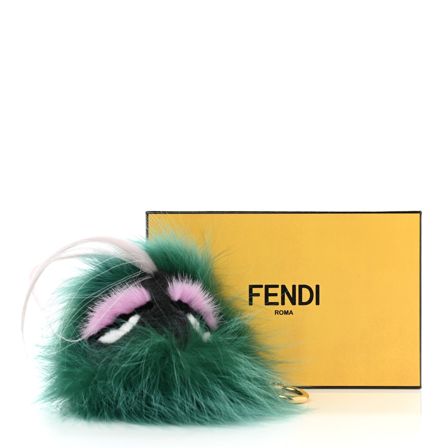 Fox Rabbit Goat Mink Fur Vitello Flamingo Minty Monster Bag Bug Charm Green Apple Multicolor