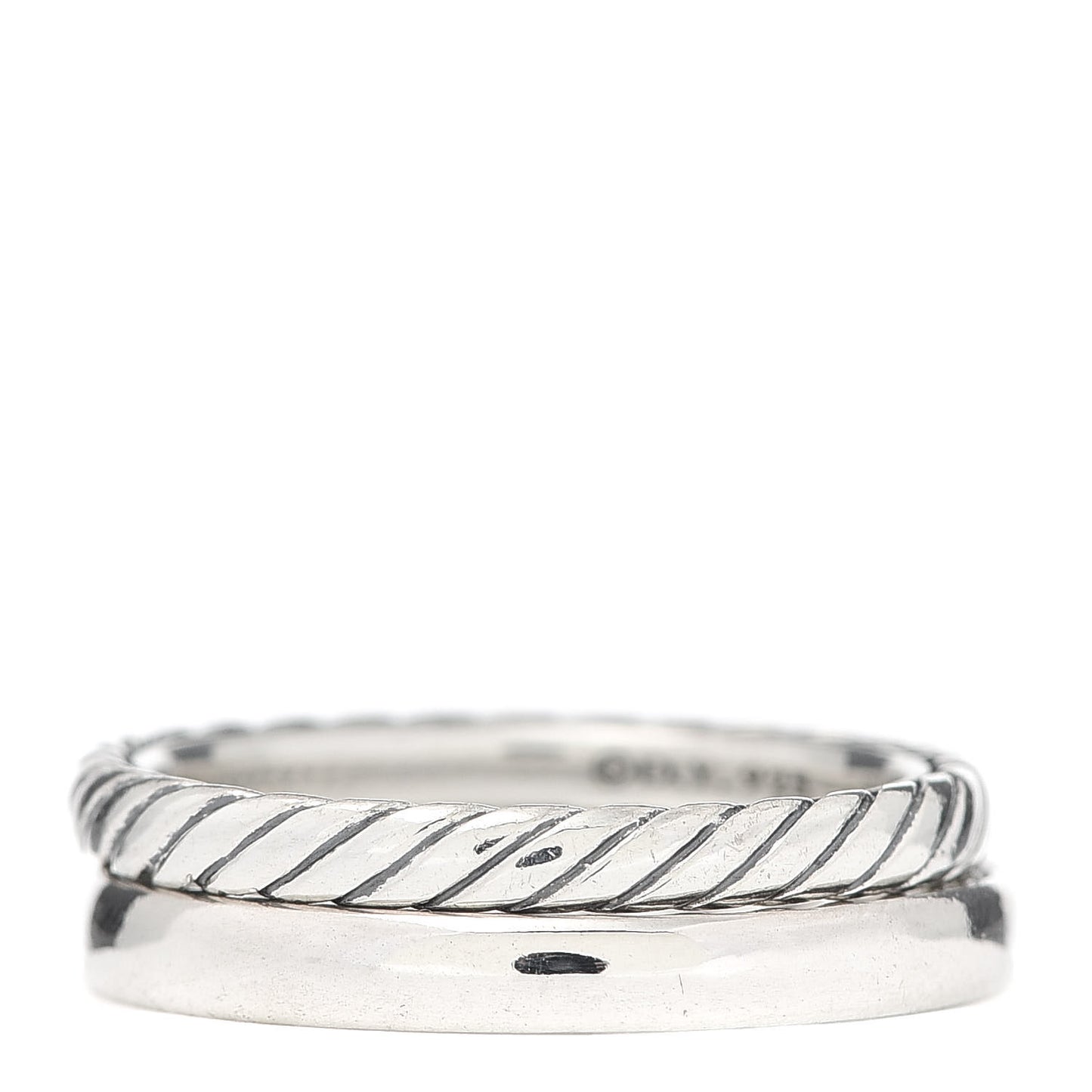 Sterling Silver Stackable Cable Ring Set of 2 54 7