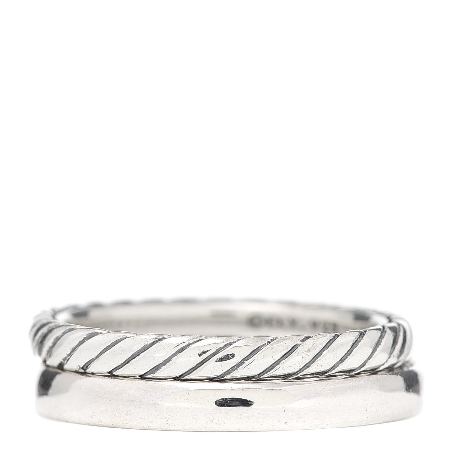 David Yurman Sterling Silver Stackable Cable Ring Set of 2 54 7 3 of 4