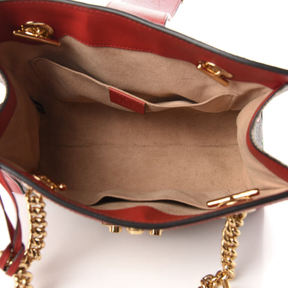 Gucci GG Supreme Monogram Apple Small Padlock Tote Beige Multicolor Lobster Red 5 of 11