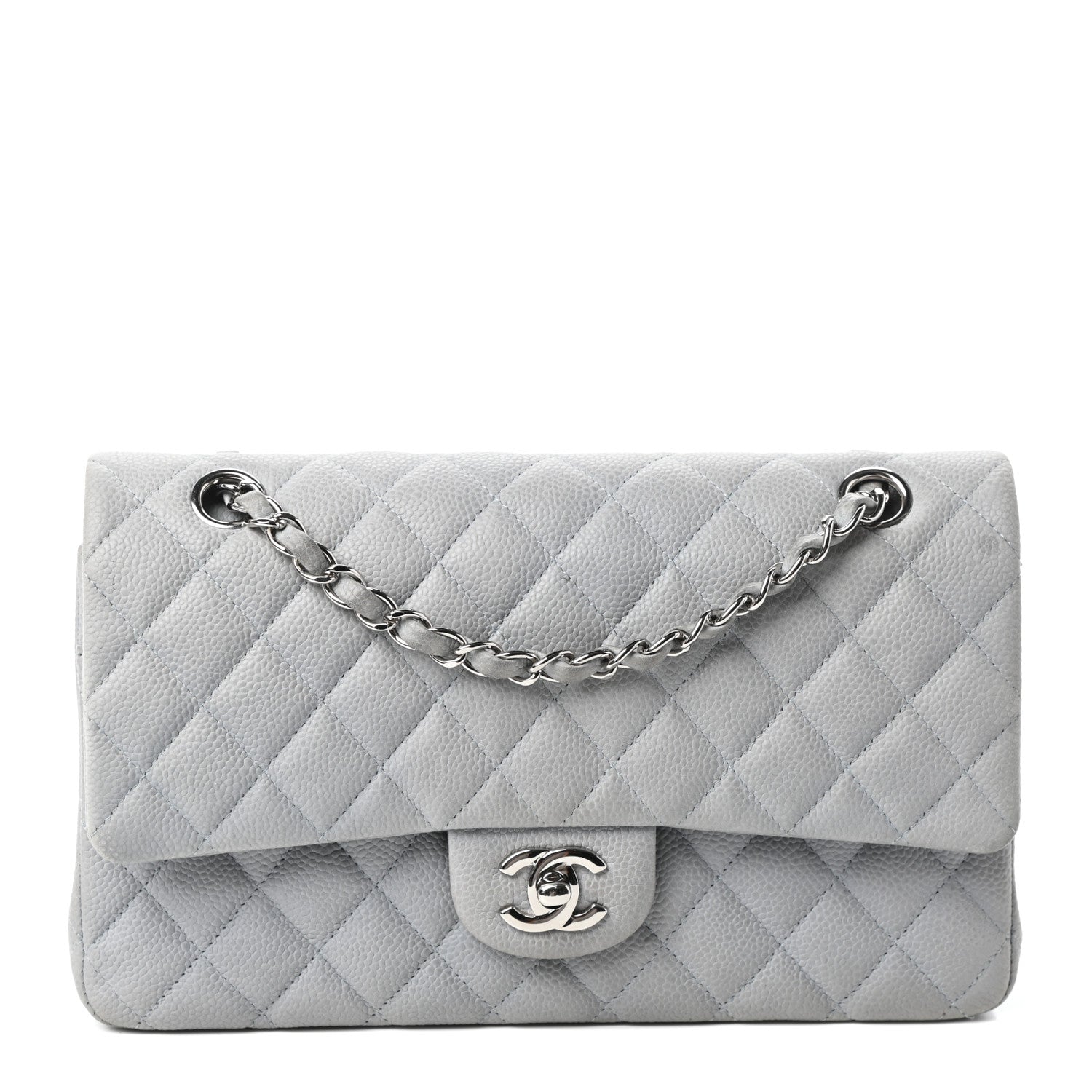 Chanel Iridescent Caviar Quilted Medium Double Flap Grey 1 of 9