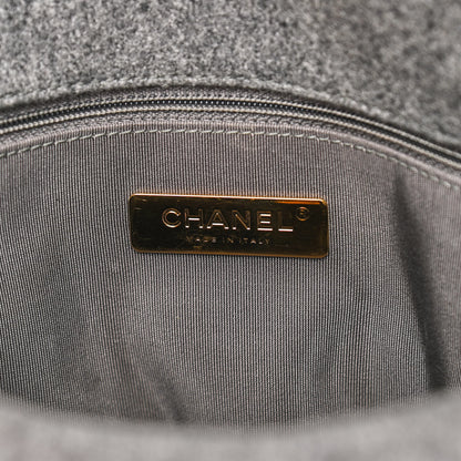 Chanel Wool Quilted Medium Chanel 19 Flap Grey 6 of 10