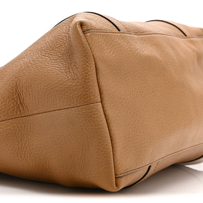 Gucci Pebbled Calfskin Medium GG Convertible Dome Satchel Beige 10 of 11