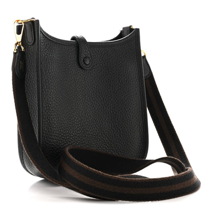 Hermes Taurillon Clemence Amazone Evelyne TPM Black Chocolate 3 of 12