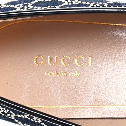 Gucci Denim Crystal GG Monogram Horsebit Womens Jordaan Loafers 38 Deep Blue Blue Milad 8 of 9