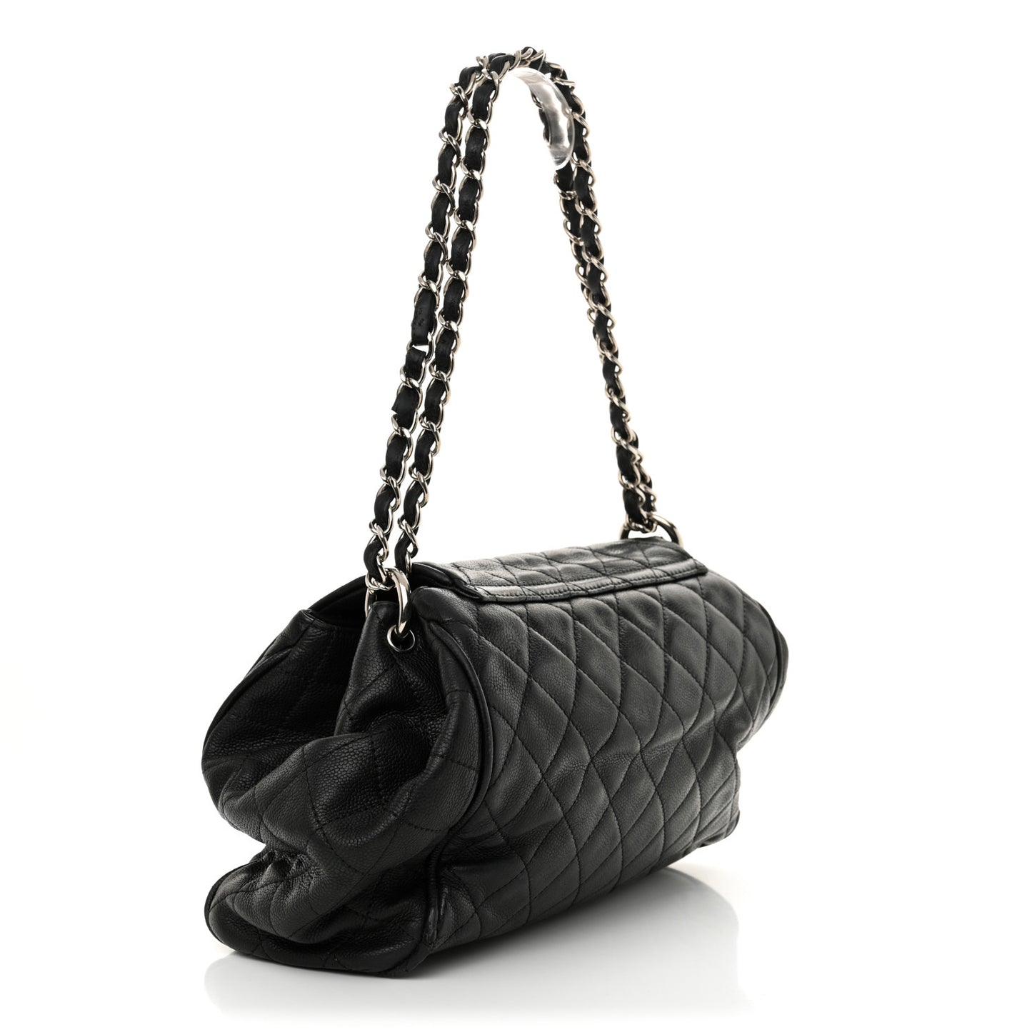 Caviar Quilted Timeless Accordion Flap Black