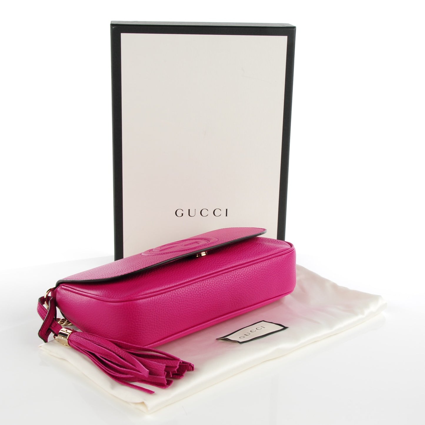 Cellarius Calfskin Medium Soho Flap Crossbody Bright Bouganville