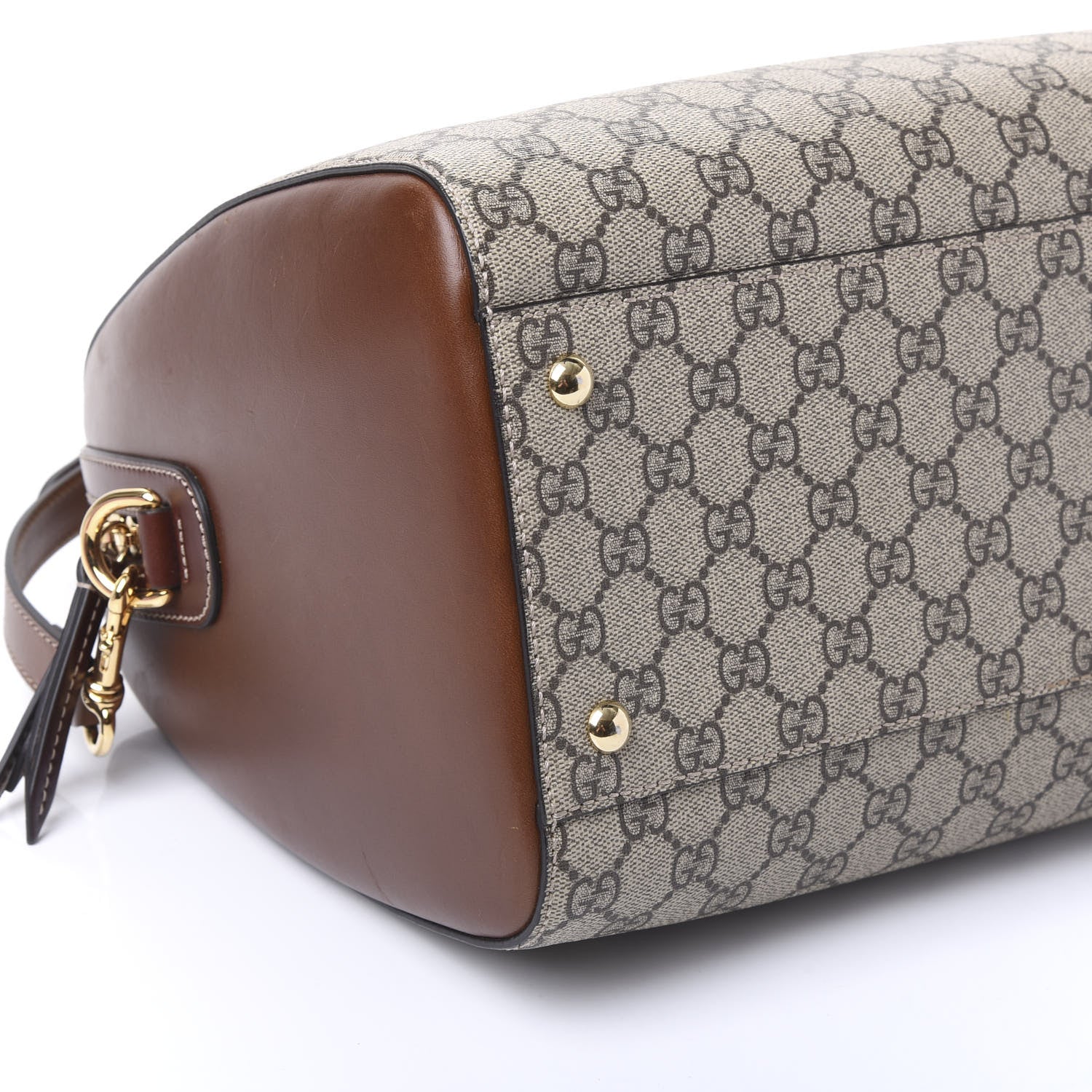 Gucci GG Supreme Monogram Medium Boston Beige Cuir 5 of 10