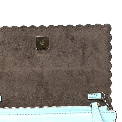 Fendi Vitello Century Lucido Nappa Hypnoteyes Scalloped Studded Tube Wallet on Chain Turchese Pallido Blueberry Multicolor 11 of 14