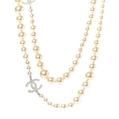 Chanel Graduated Pearl CC Long Necklace Gold 1 of 5