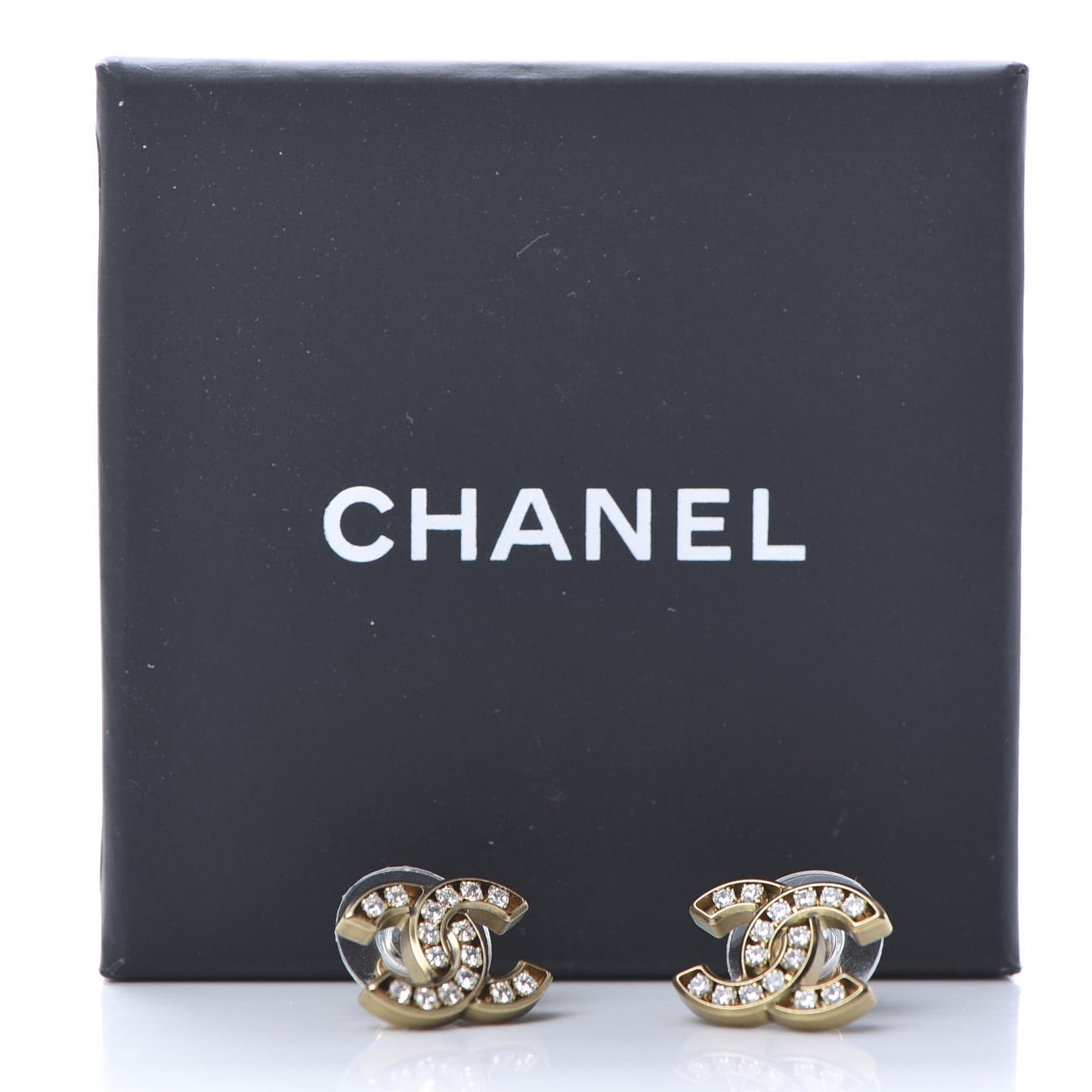 Crystal CC Earrings Gold