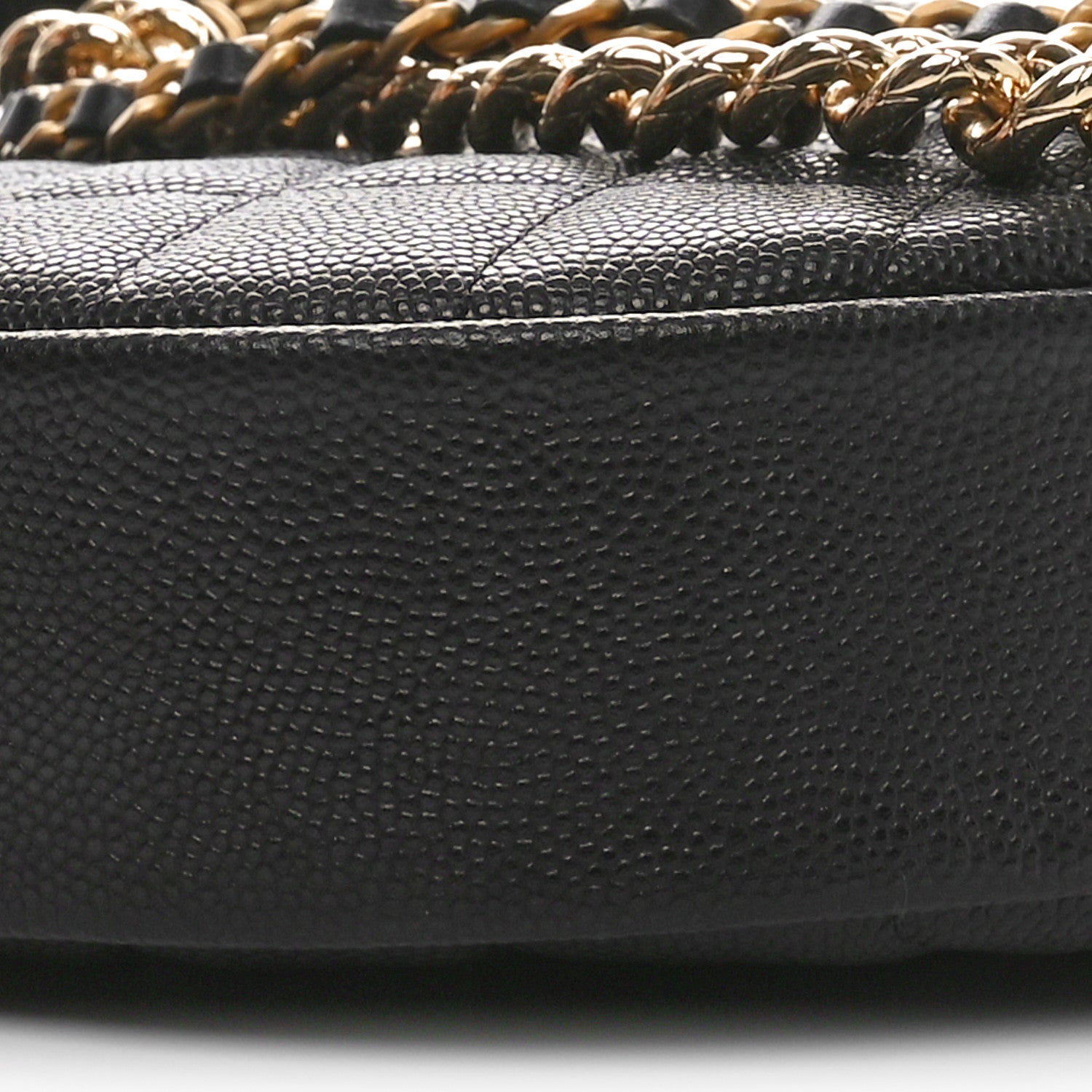 Chanel Shiny Caviar Quilted Bow Pouch Hobo Black 10 of 11