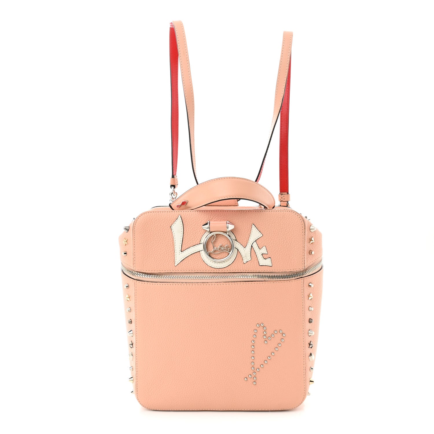 Christian Louboutin Calfskin Rubylou Love Backpack Pink 1 of 12