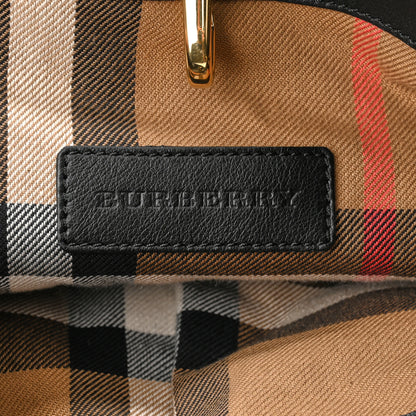 Burberry Nubuck Canvas Check Beckett Bucket Bag Black 7 of 10
