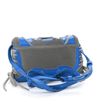 Balenciaga Faux Calfskin Fabric Sneakerhead Phone Crossbody Bag Blue Grey 3 of 16
