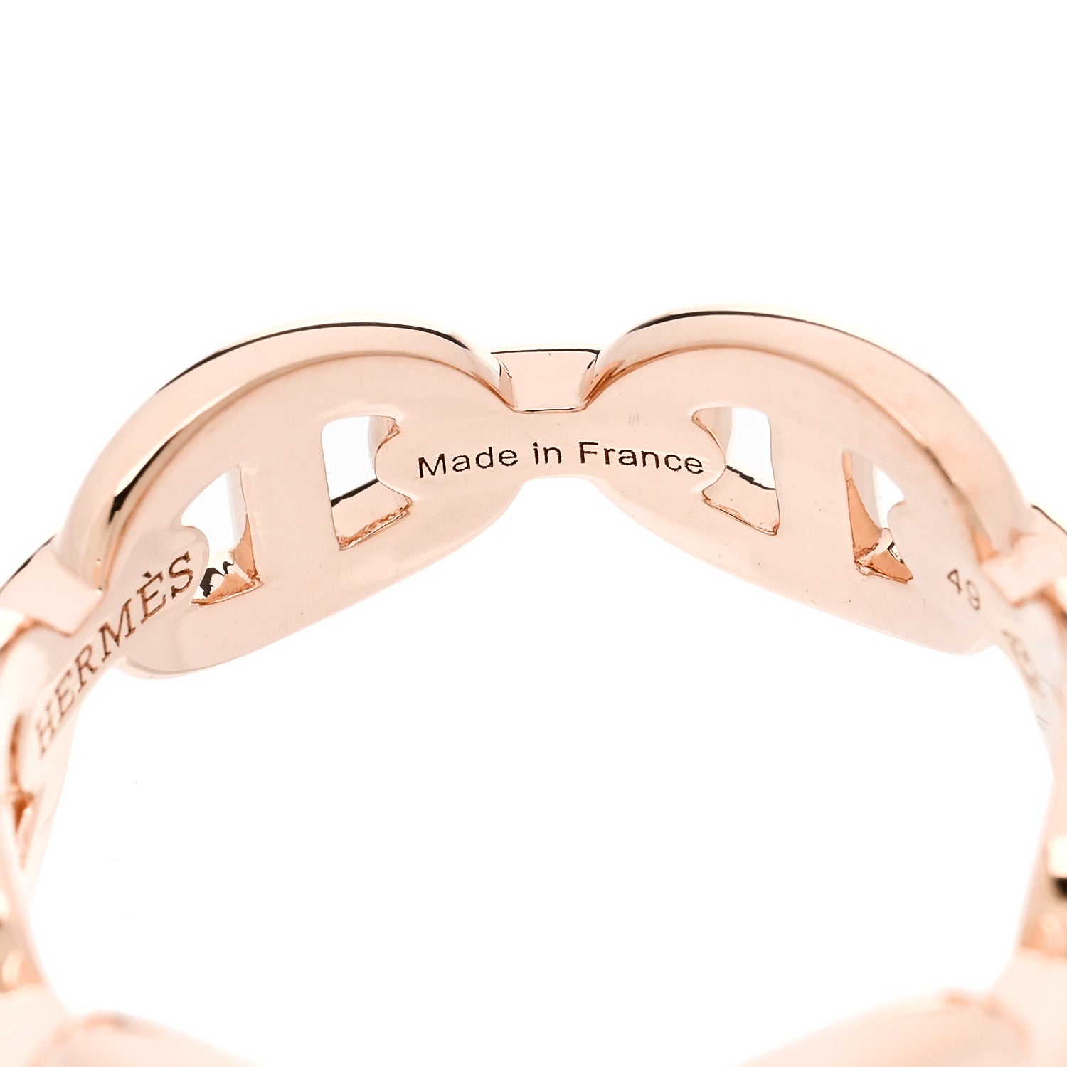 Hermes 18K Rose Gold PM Chaine D'Ancre Enchainee Ring 49 5 4 of 9