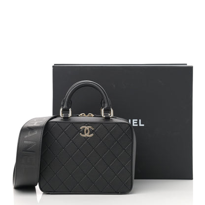 Chanel Calfskin Quilted Travel Kit Vanity Case Black 13 of 13