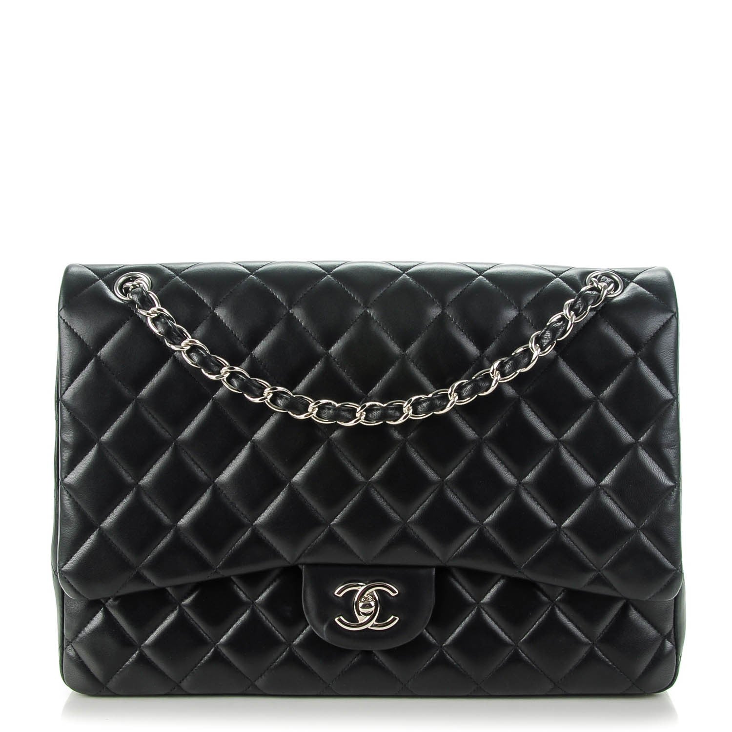 Chanel Lambskin Quilted Maxi Single Flap Black 1 of 7