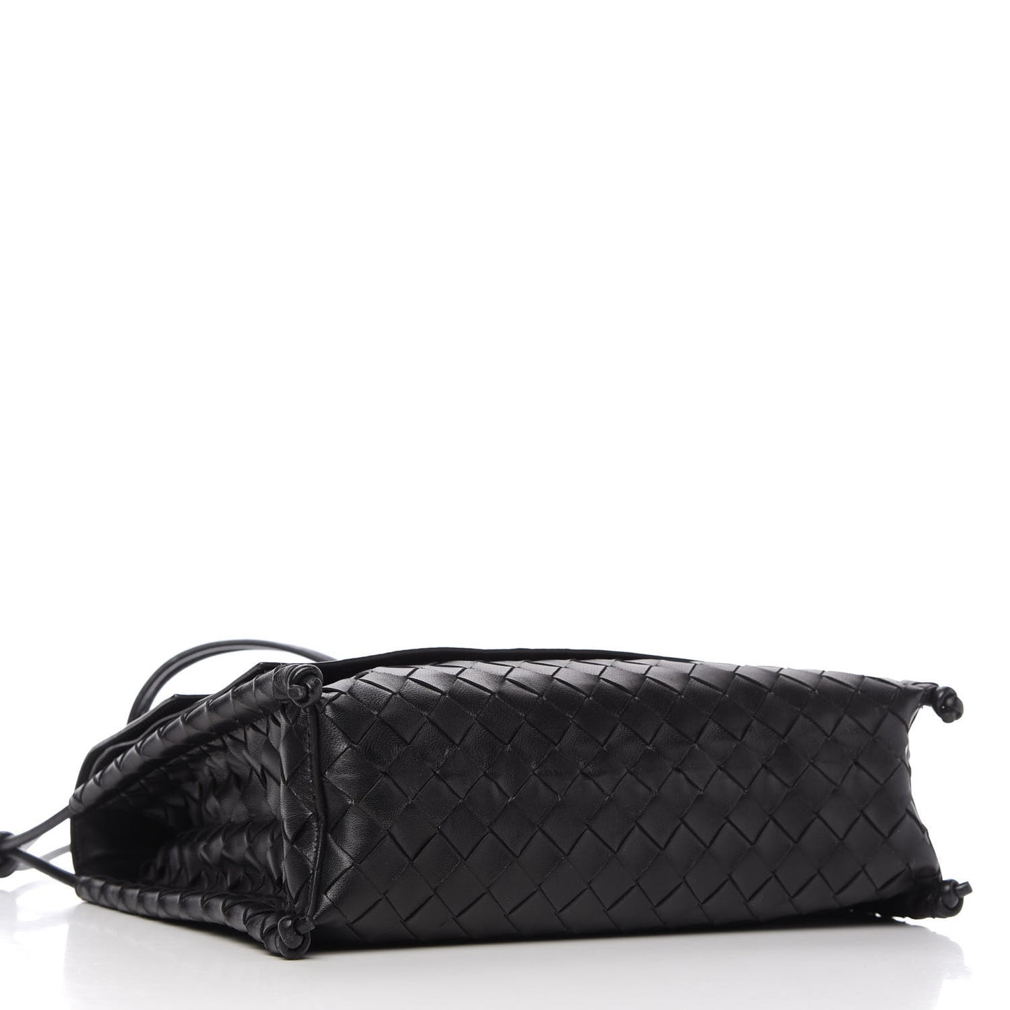 Nappa Intrecciato Medium Knot Flap Crossbody Black
