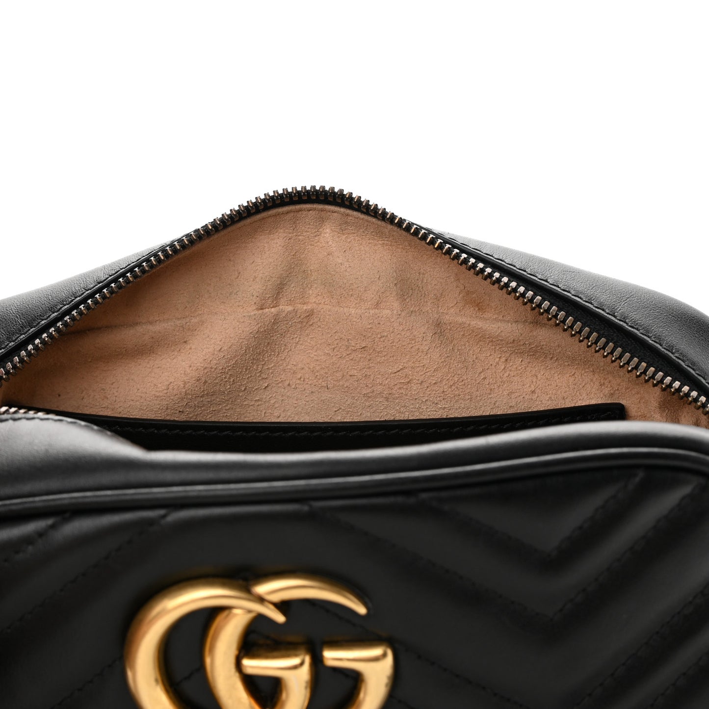 Calfskin Matelasse Small GG Marmont Chain Shoulder Bag Black