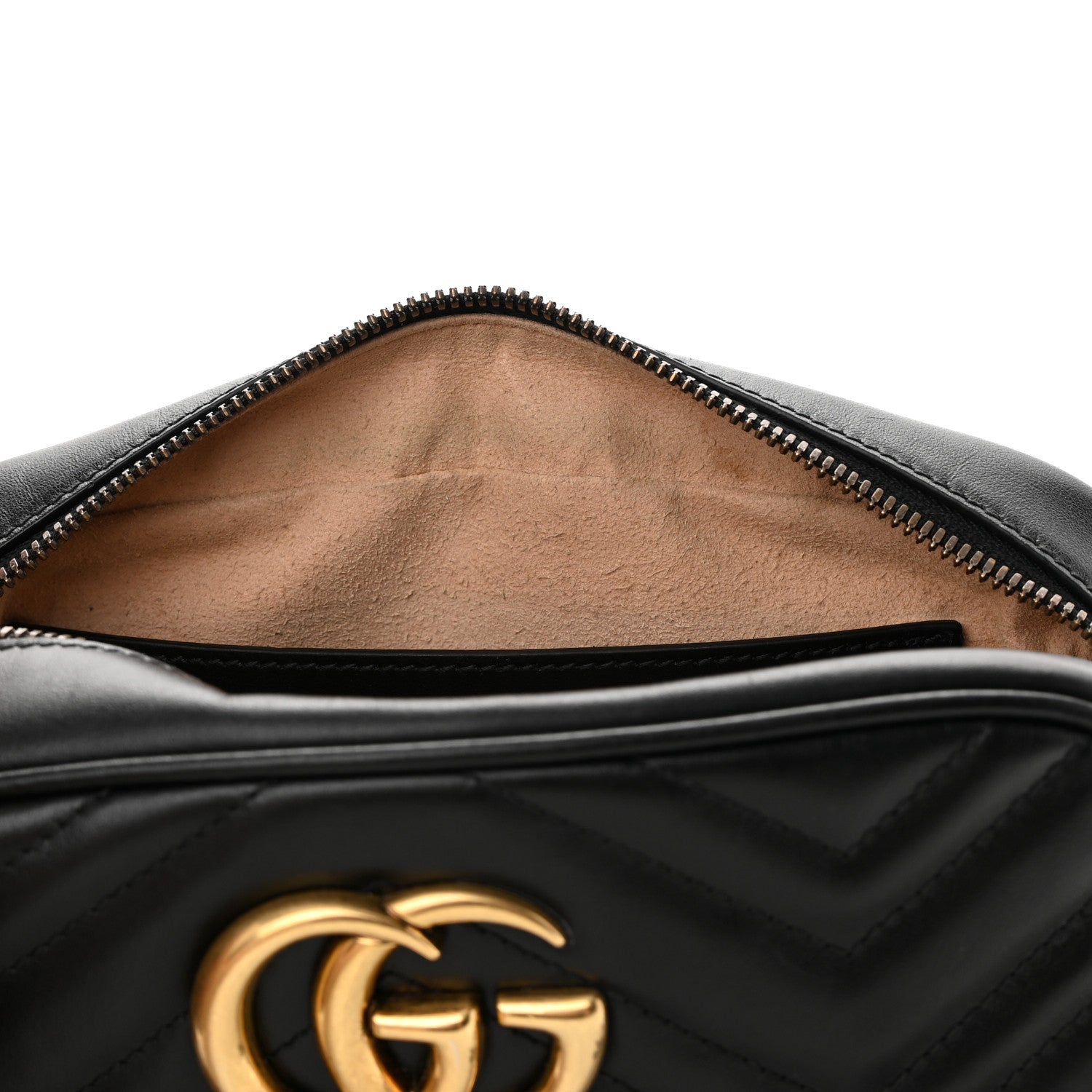 Gucci Calfskin Matelasse Small GG Marmont Chain Shoulder Bag Black 12 of 15