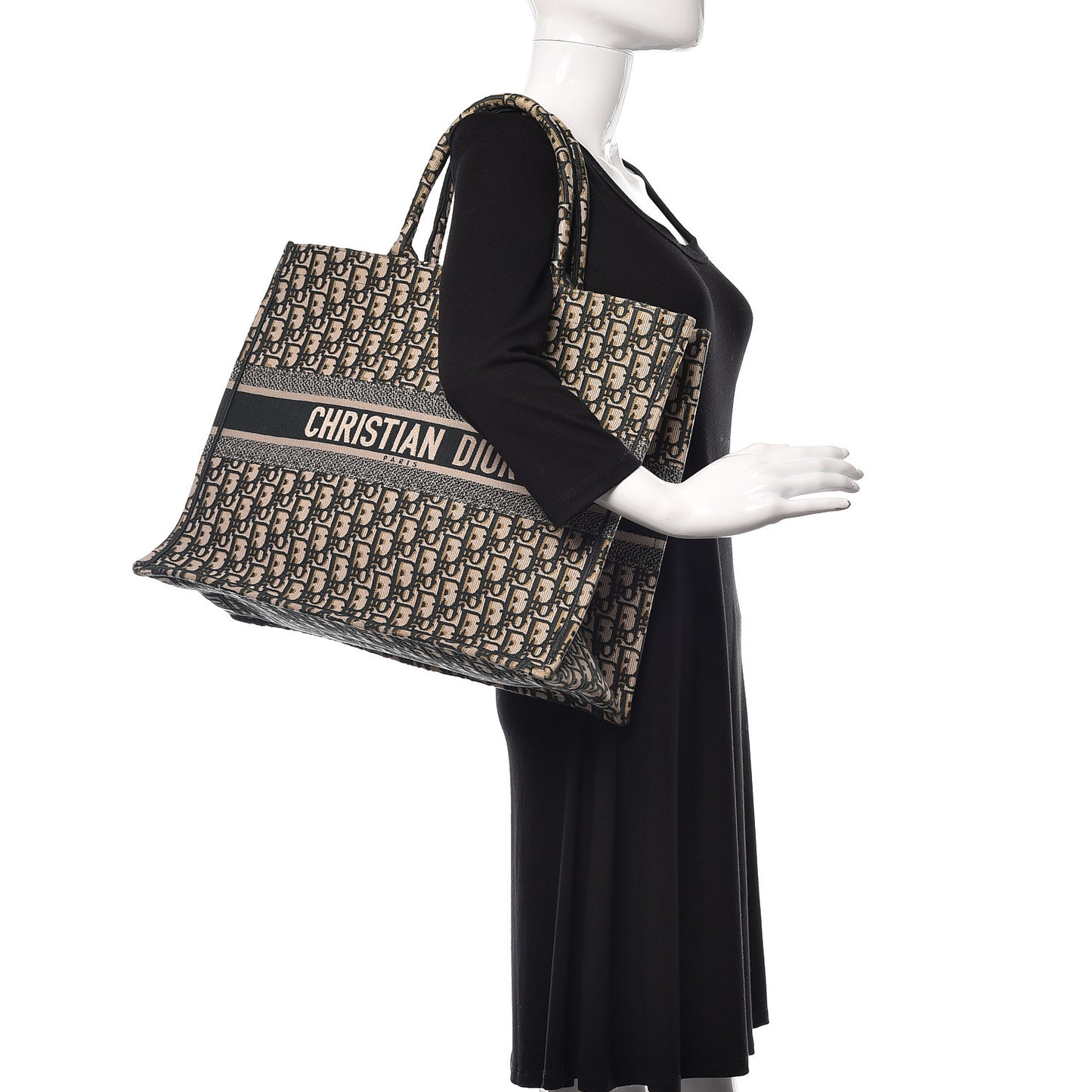 Oblique Large Book Tote Vert Multicolor