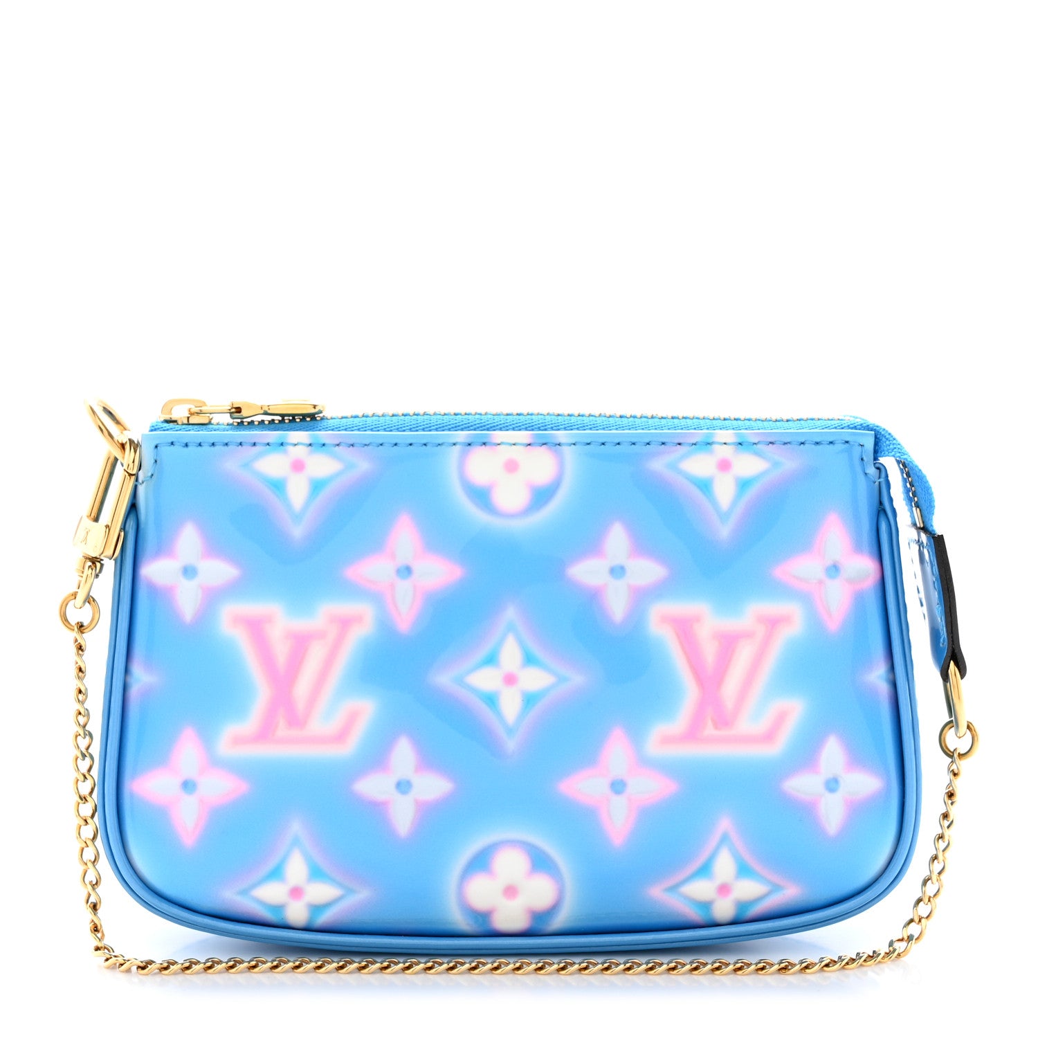 Louis Vuitton Vernis Valentine Mini Pochette Accessories Baby Blue Neon 1 of 6