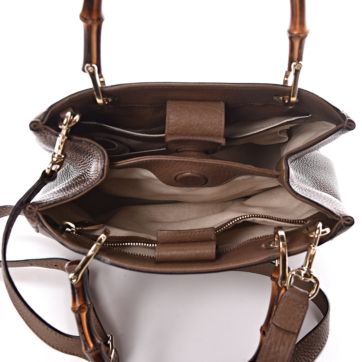 Calfskin Small Bamboo Shopper Tote Acero