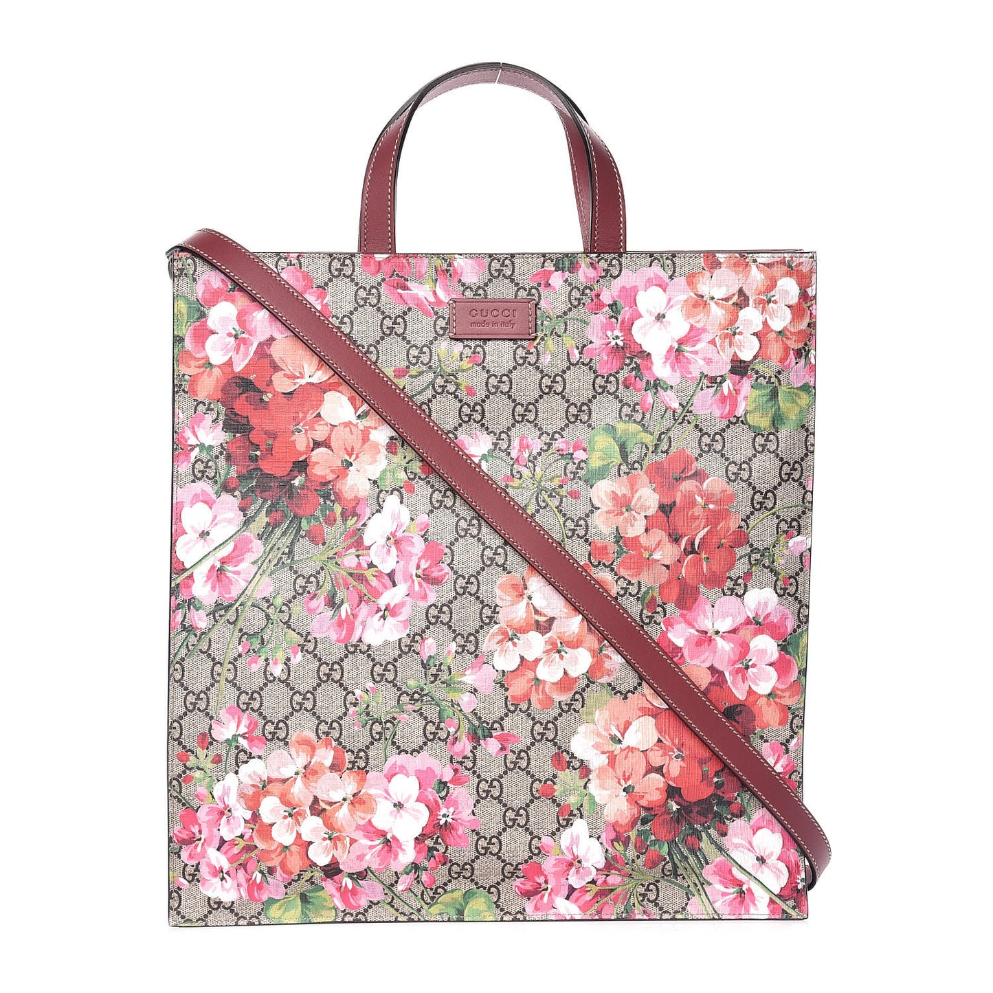 Soft GG Supreme Monogram Blooms Vertical Tote Beige Multicolor Dry Rose