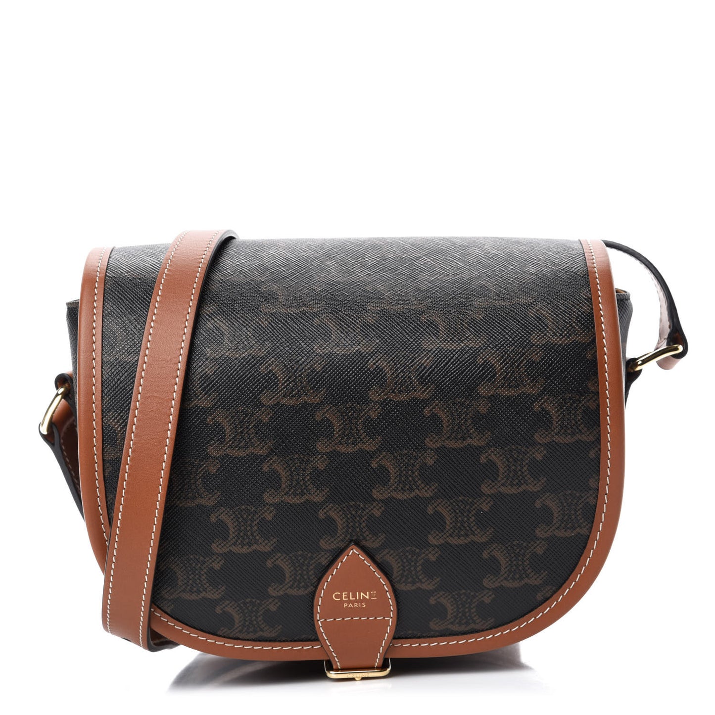 Triomphe Canvas Medium Folco Bag Tan