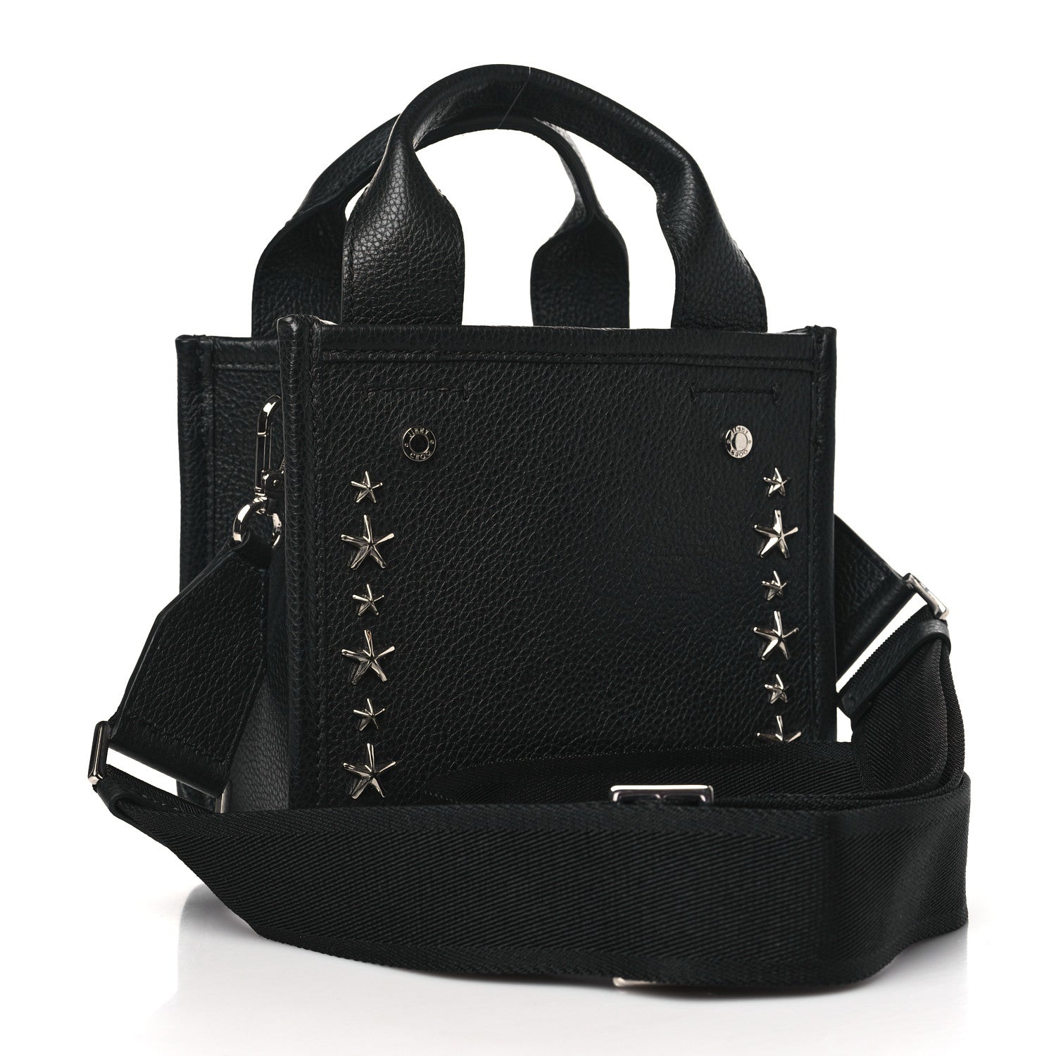 Jimmy Choo Soft Grainy Calfskin Star Studded Mini Pegasi Tote Black 3 of 9