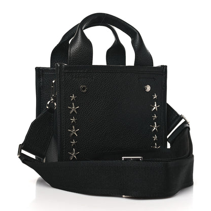 Jimmy Choo Soft Grainy Calfskin Star Studded Mini Pegasi Tote Black 3 of 9