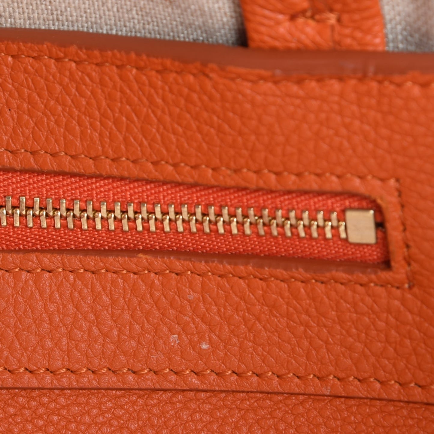 Soft Grained Calfskin Medium Belt Cabas Phantom Orange