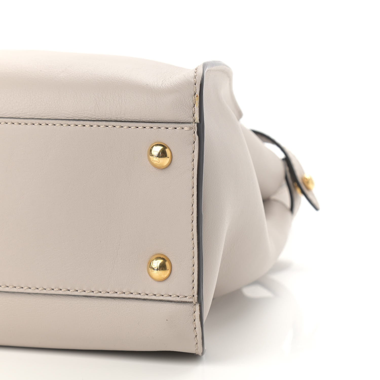 Fendi Vitello Seta Shiny Nappa Medium Peekaboo Iconic Satchel Grigio Polvere Bois de Rose 11 of 13