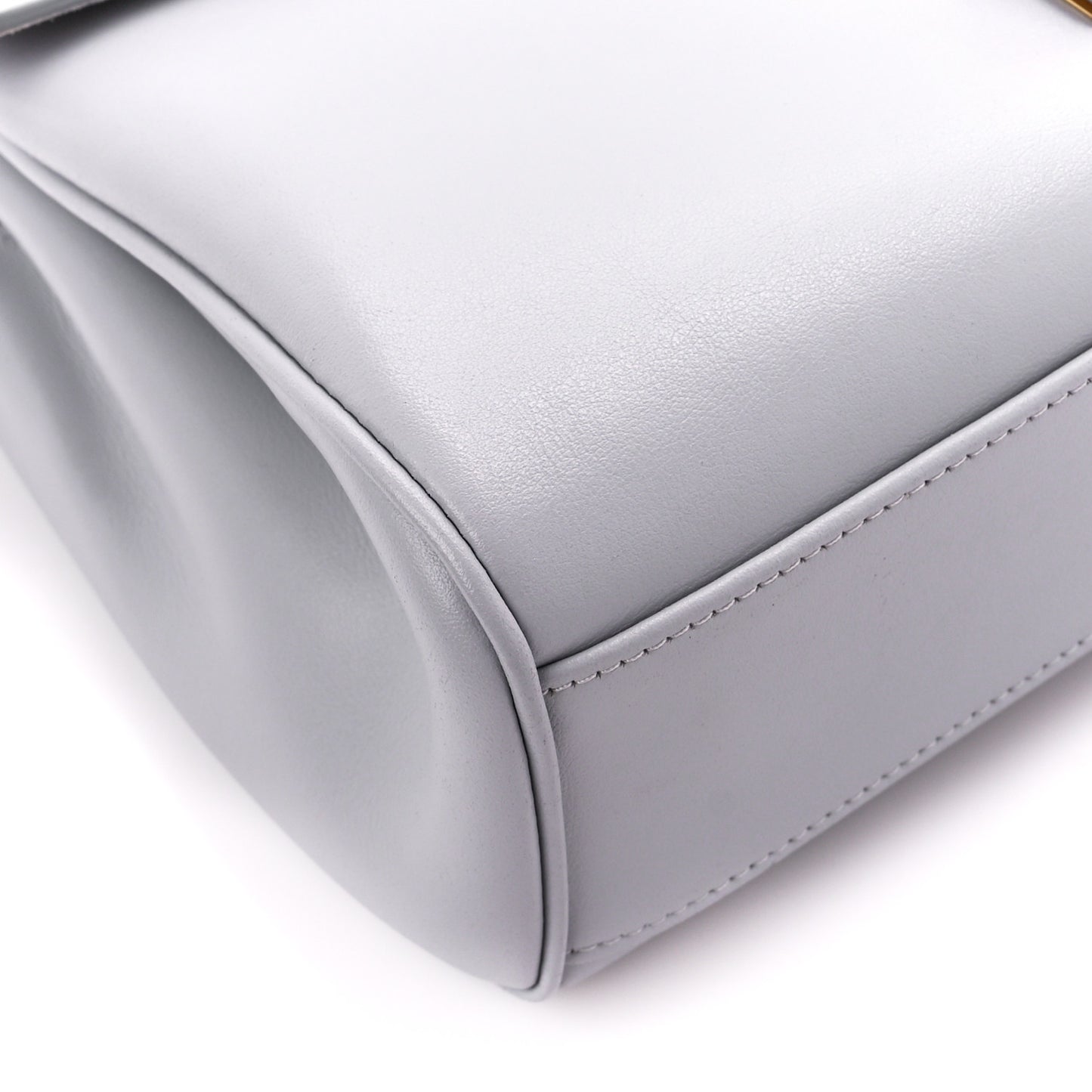 Smooth Calfskin Teen Soft 16 Shoulder Bag Light Grey