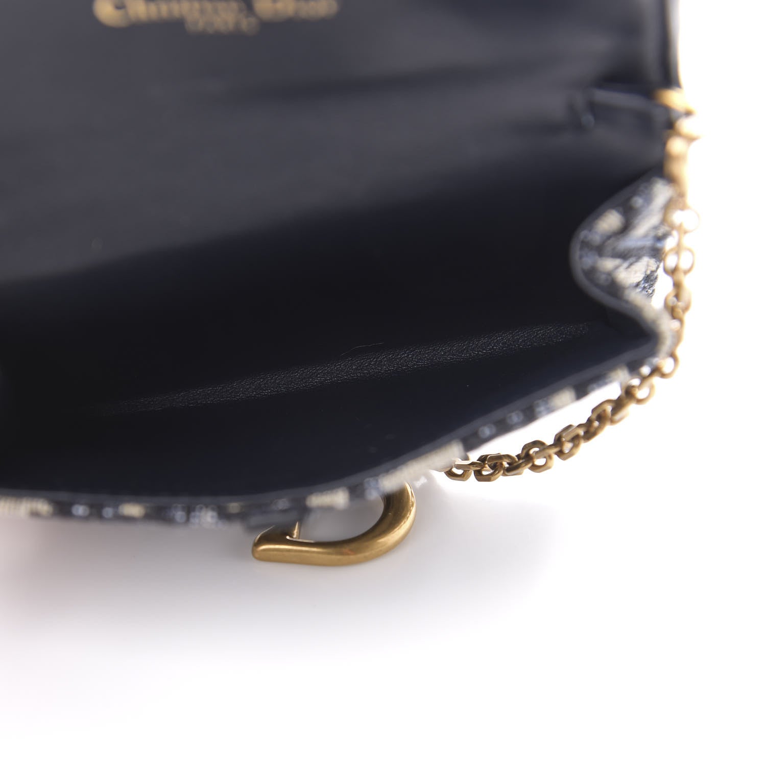 Christian Dior Oblique Nano Saddle Chain Pouch Blue 5 of 10