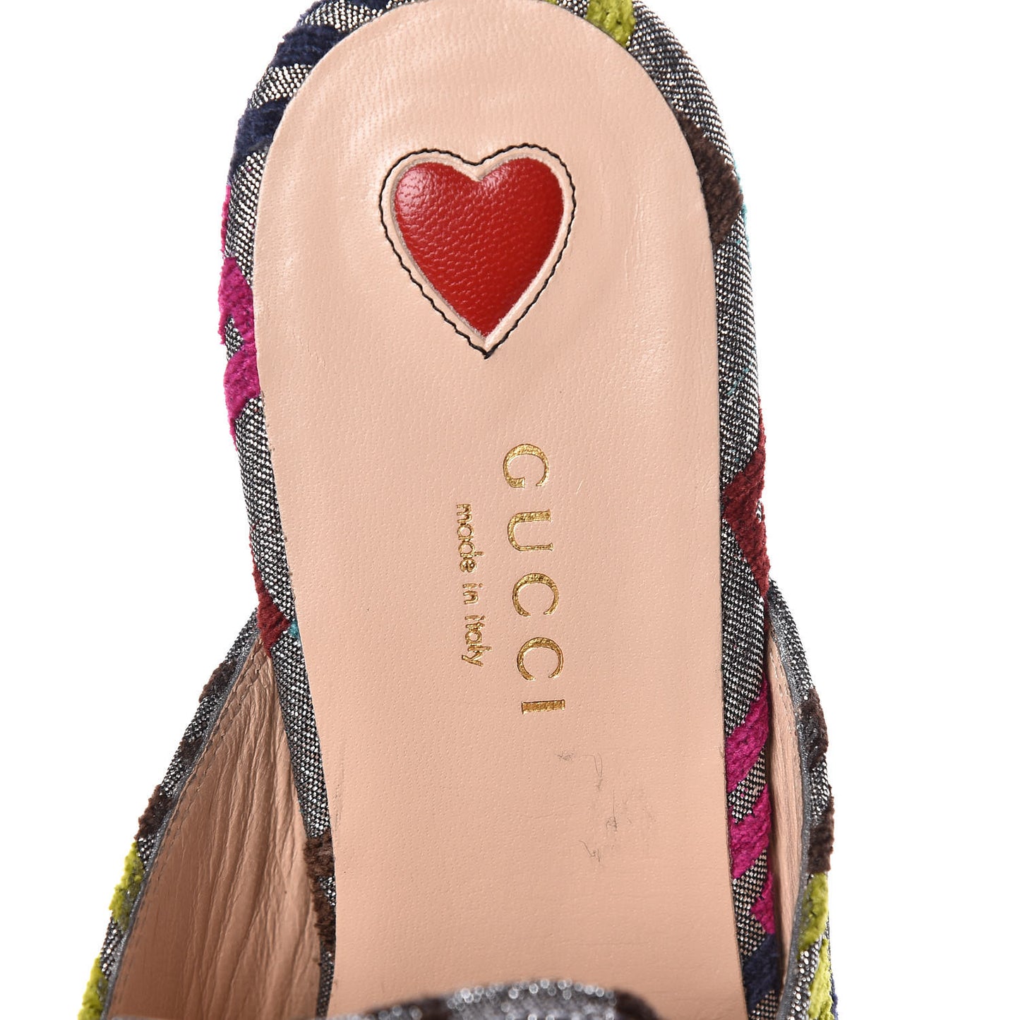 Velvet Lurex Square G Womens Princetown Slippers 37 Silver Multicolor