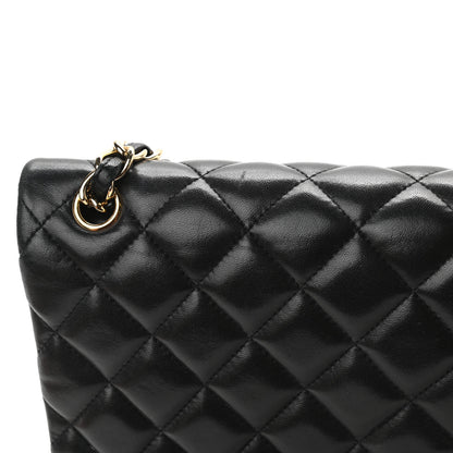 Chanel Lambskin Quilted Jumbo Double Flap Black 12 of 18