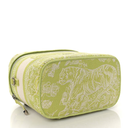 Christian Dior Canvas Embroidered Toile De Jouy Small Travel Vanity Case Green 3 of 7