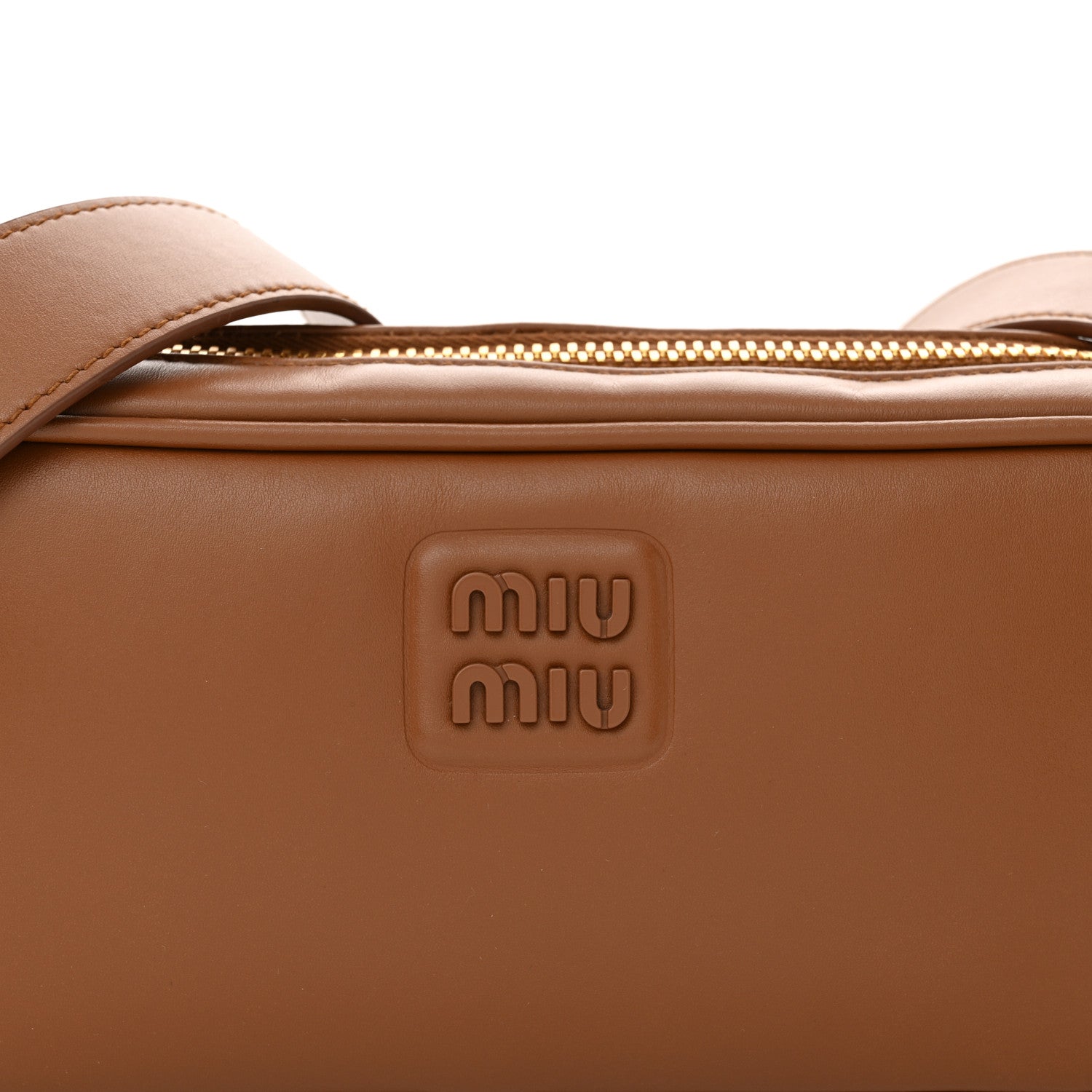 Miu Miu Soft Calf Softy Shoulder Bag Cognac 8 of 10