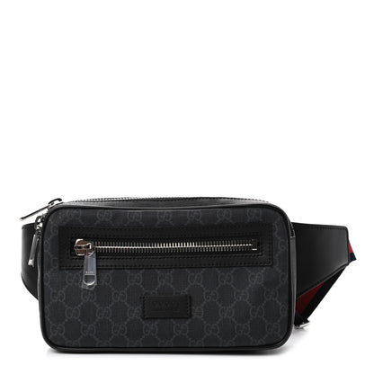 Gucci Soft GG Supreme Monogram Web Belt Bag Black Grey 1 of 4
