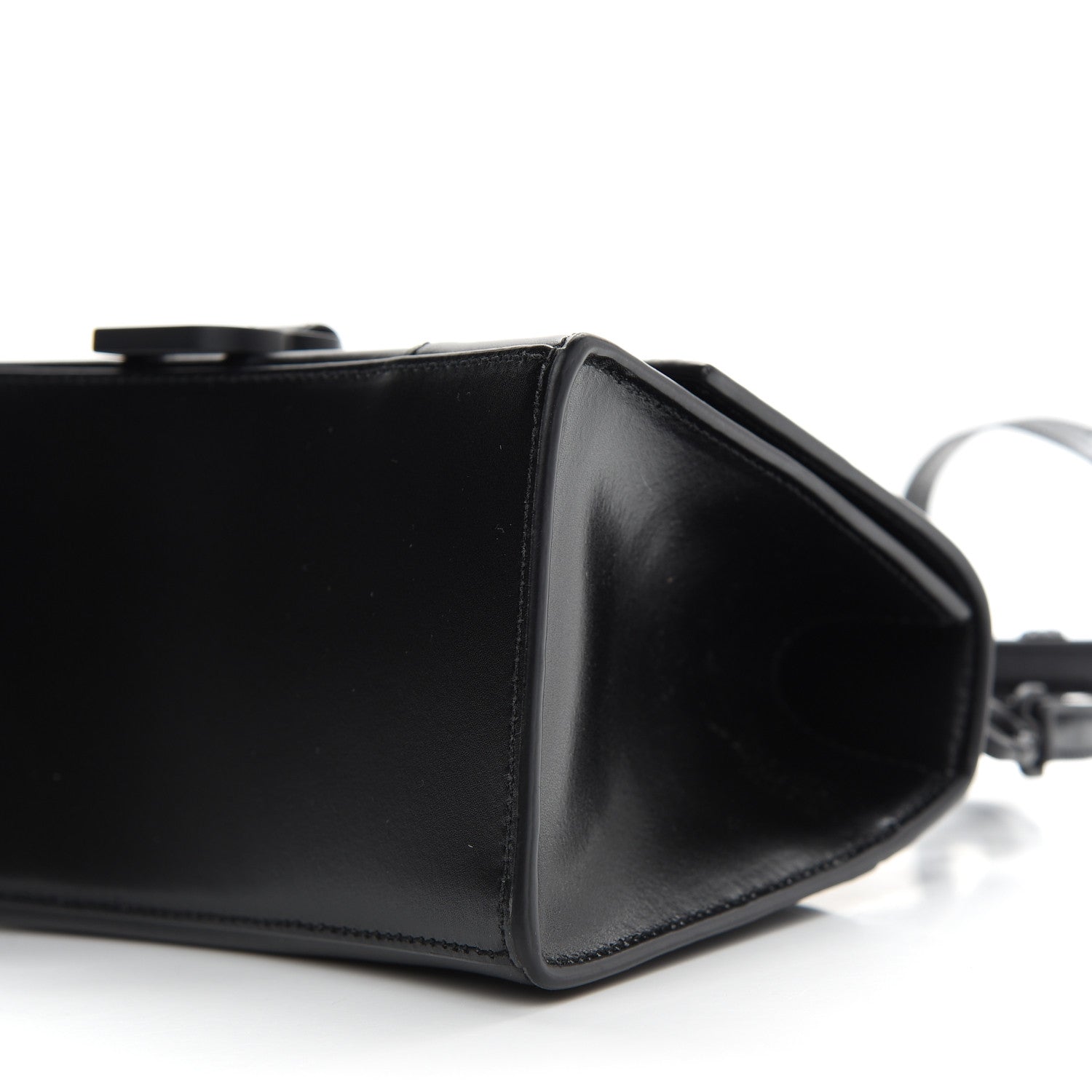 Balenciaga Shiny Box Calfskin Monochrome Small Hourglass Top Handle Bag Black 7 of 7
