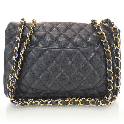 Chanel Caviar Jumbo Single Flap Black GHW 3 of 10